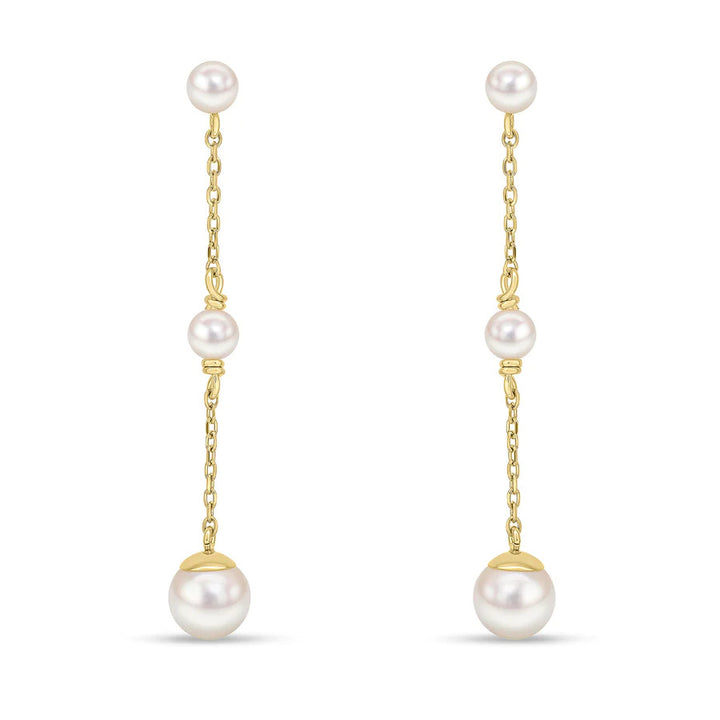 Freshwater Pearl 9ct Yellow Gold Drop Earrings - Michael Jones Jeweller