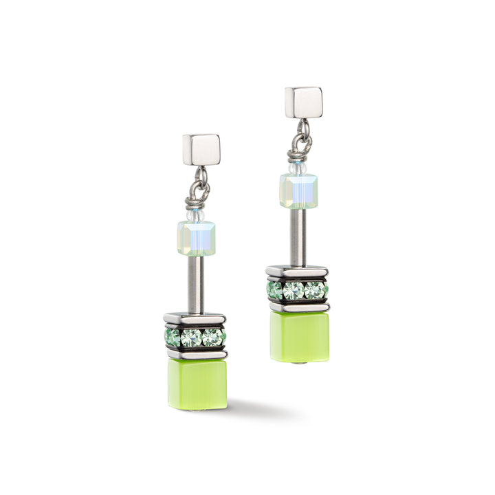 Coeur De Lion GeoCUBE® Green Iconic Joyful Colours Earrings