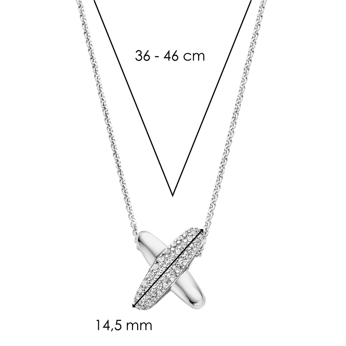Ti Sento Cubic Zirconia Cross Shape Necklace - Michael Jones Jeweller