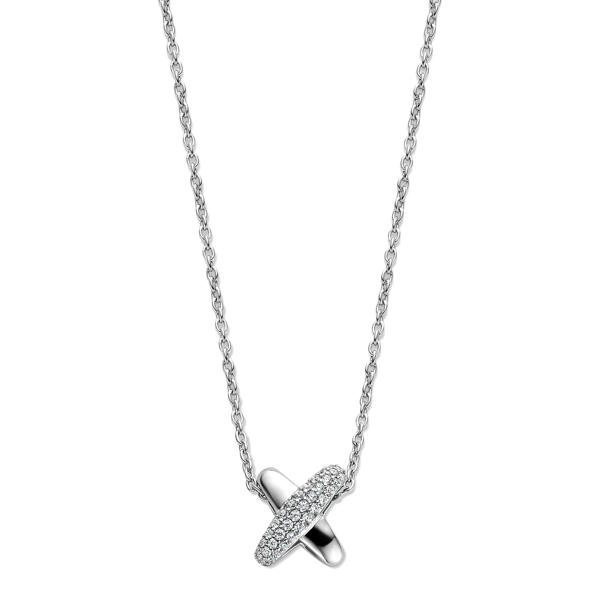 Ti Sento Cubic Zirconia Cross Shape Necklace - Michael Jones Jeweller