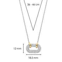 Ti Sento Yellow Gold Plated Cubic Zirconia Oval Link Necklace - Michael Jones Jeweller