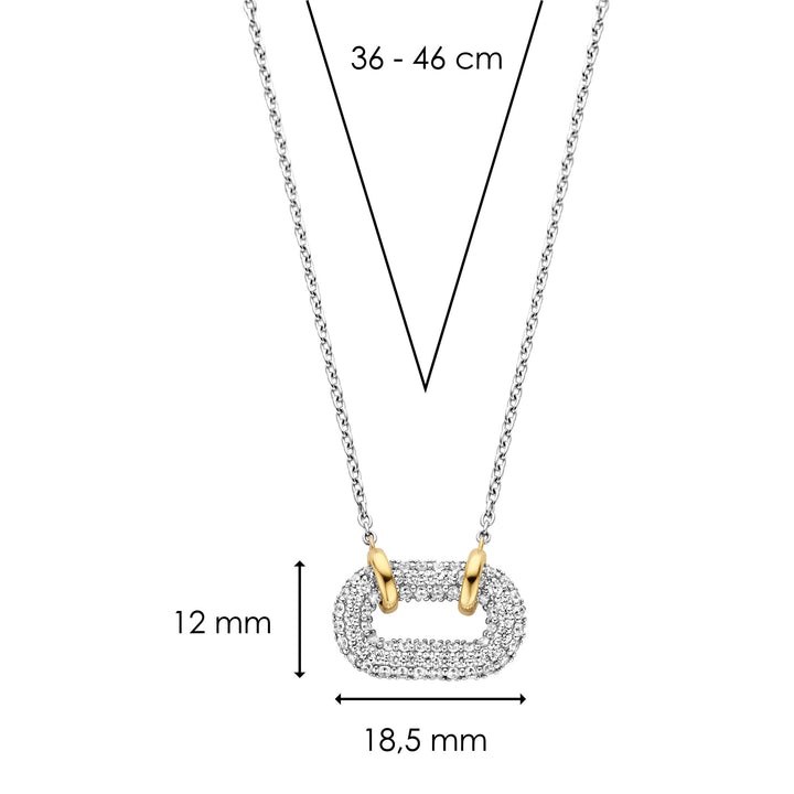 Ti Sento Yellow Gold Plated Cubic Zirconia Oval Link Necklace - Michael Jones Jeweller