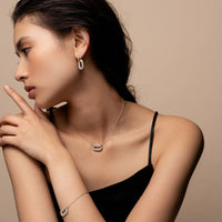 Ti Sento Yellow Gold Plated Cubic Zirconia Oval Link Necklace - Michael Jones Jeweller