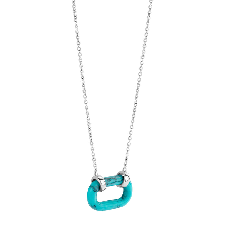 Ti Sento Turquoise Blue Oval Link Necklace - Michael Jones Jeweller
