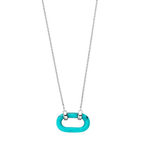 Ti Sento Turquoise Blue Oval Link Necklace - Michael Jones Jeweller