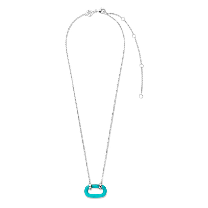 Ti Sento Turquoise Blue Oval Link Necklace - Michael Jones Jeweller
