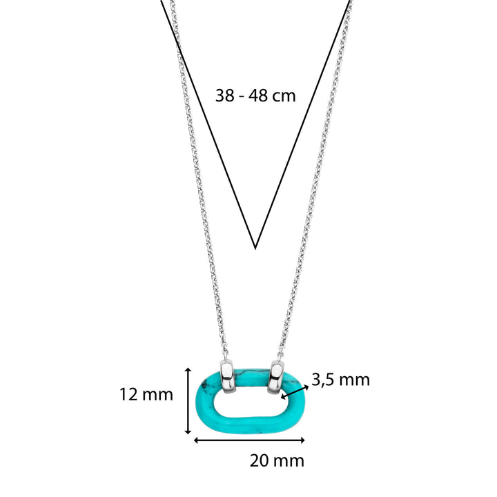 Ti Sento Turquoise Blue Oval Link Necklace - Michael Jones Jeweller