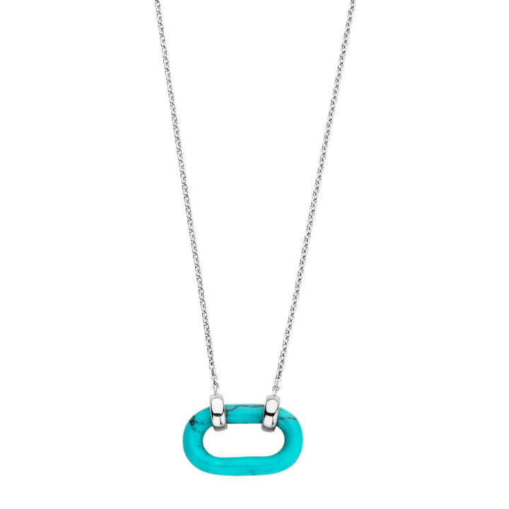 Ti Sento Turquoise Blue Oval Link Necklace - Michael Jones Jeweller