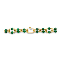 Ti Sento Yellow Gold Plated Malachite Green Bubble Oval Link Necklace
