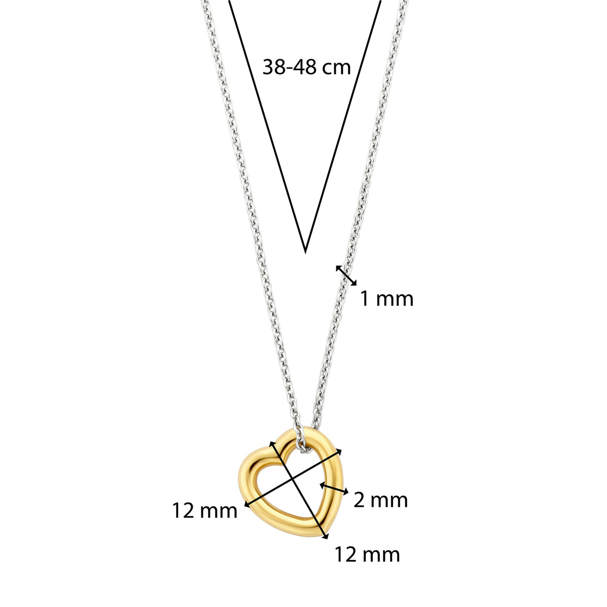Ti Sento Yellow Gold Plated Heart Necklace - Michael Jones Jeweller