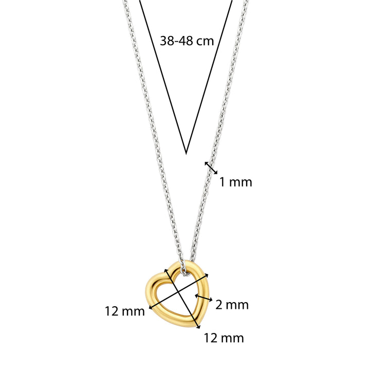 Ti Sento Yellow Gold Plated Heart Necklace