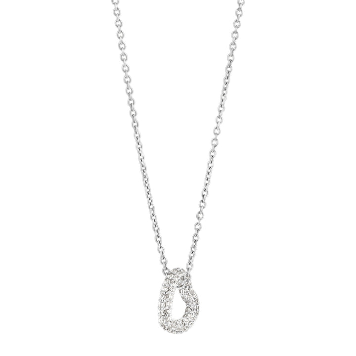 Ti Sento Pavé Cubic Zirconia Heart Necklace 34022ZI