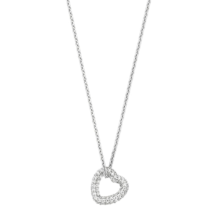 Ti Sento Pavé Cubic Zirconia Heart Necklace