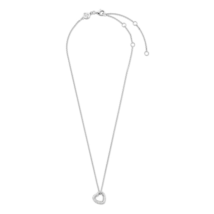 Ti Sento Pavé Cubic Zirconia Heart Necklace - Michael Jones Jeweller