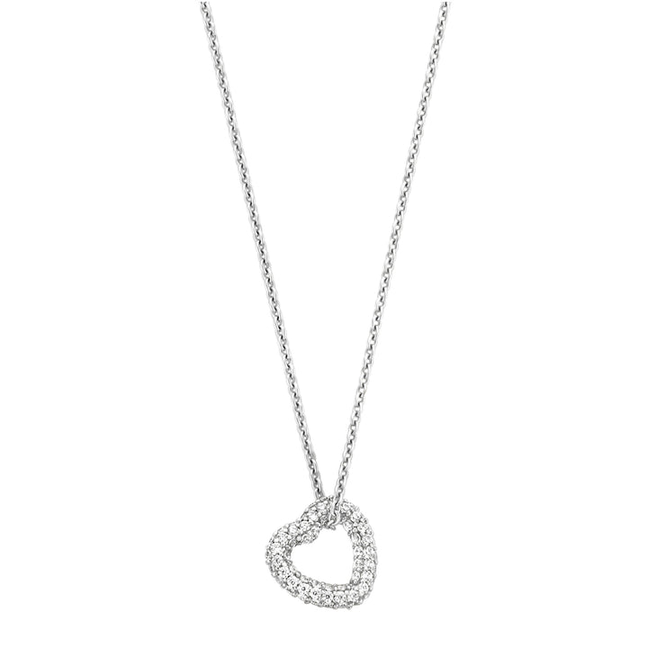Ti Sento Pavé Cubic Zirconia Heart Necklace 34022ZI