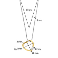 Ti Sento Yellow Gold Plated Pavé Cubic Zirconia Large Heart Necklace