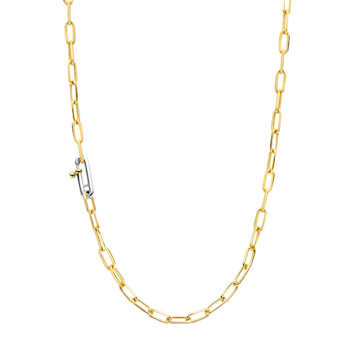 Ti Sento Yellow Gold Plated Oval Link Necklace