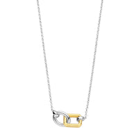 Ti Sento Yellow Gold Plated Cubic Zirconia Interlocking Link Necklace - Michael Jones Jeweller