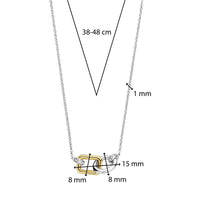 Ti Sento Yellow Gold Plated Cubic Zirconia Interlocking Link Necklace - Michael Jones Jeweller