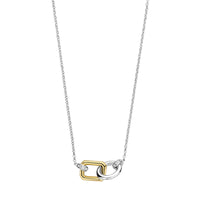 Ti Sento Yellow Gold Plated Cubic Zirconia Interlocking Link Necklace - Michael Jones Jeweller