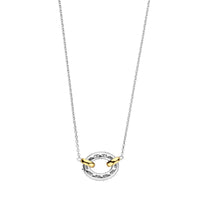 Ti Sento Yellow Gold Plated Cubic Zirconia Oval Link Necklace - Michael Jones Jeweller