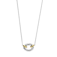 Ti Sento Yellow Gold Plated Cubic Zirconia Oval Link Necklace