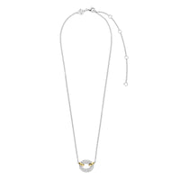 Ti Sento Yellow Gold Plated Cubic Zirconia Oval Link Necklace