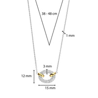 Ti Sento Yellow Gold Plated Cubic Zirconia Oval Link Necklace