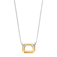 Ti Sento Yellow Gold Plated Pavé Cubic Zirconia Octagonal Link Necklace