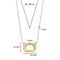Ti Sento Yellow Gold Plated Pavé Cubic Zirconia Octagonal Link Necklace - Michael Jones Jeweller