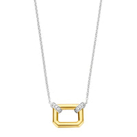 Ti Sento Yellow Gold Plated Pavé Cubic Zirconia Octagonal Link Necklace - Michael Jones Jeweller