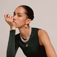 Ti Sento Yellow Gold Plated Cubic Zirconia Pearl White Star Necklace - Michael Jones Jeweller