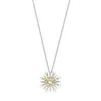 Ti Sento Yellow Gold Plated Cubic Zirconia Pearl White Star Necklace - Michael Jones Jeweller