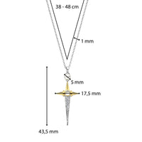 Ti Sento Yellow Gold Plated Mother of Pearl White and Cubic Zirconia Cross Necklace - Michael Jones Jeweller