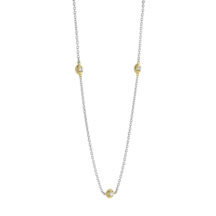 Ti Sento Yellow Gold Plated Cubic Zirconia Station Necklace