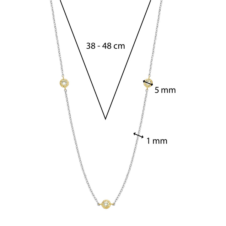 Ti Sento Yellow Gold Plated Cubic Zirconia Station Necklace