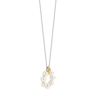 Ti Sento Yellow Gold Plated Synthetic Pearl Circle Necklace