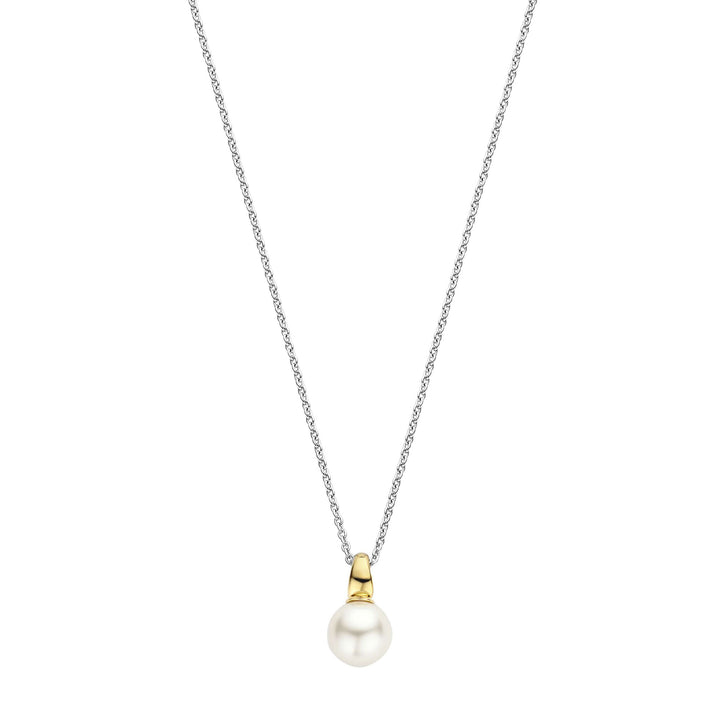 Ti Sento Yellow Gold Plated Synthetic Pearl Drop Necklace