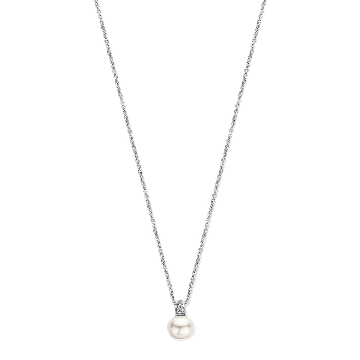 Ti Sento Synthetic Pearl Cubic Zirconia Drop Necklace - Michael Jones Jeweller