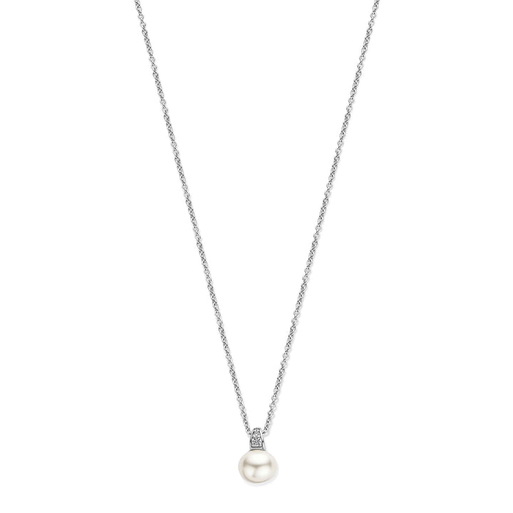 Ti Sento Synthetic Pearl Cubic Zirconia Drop Necklace - Michael Jones Jeweller