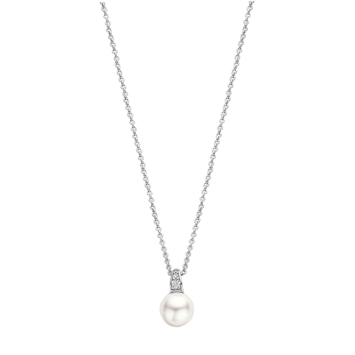 Ti Sento Synthetic Pearl Cubic Zirconia Drop Necklace - Michael Jones Jeweller