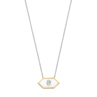 Ti Sento Yellow Gold Plated Mother of Pearl White and Nude Pink Hexagonal Necklace - Michael Jones Jeweller