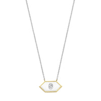 Ti Sento Yellow Gold Plated Mother of Pearl White and Nude Pink Hexagonal Necklace - Michael Jones Jeweller