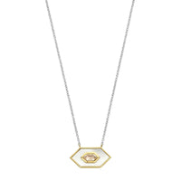 Ti Sento Yellow Gold Plated Mother of Pearl White and Nude Pink Hexagonal Necklace - Michael Jones Jeweller