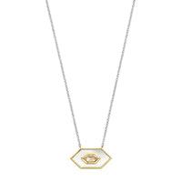 Ti Sento Yellow Gold Plated Mother of Pearl White and Nude Pink Hexagonal Necklace - Michael Jones Jeweller