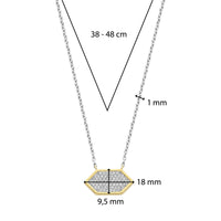 Ti Sento Yellow Gold Plated Pavé Cubic Zirconia Hexagonal Necklace