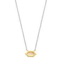 Ti Sento Yellow Gold Plated Nude Pink Hexagonal Necklace