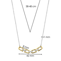 Ti Sento Yellow Gold Plated Cubic Zirconia D-Link Necklace - Michael Jones Jeweller