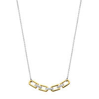 Ti Sento Yellow Gold Plated Cubic Zirconia D-Link Necklace - Michael Jones Jeweller