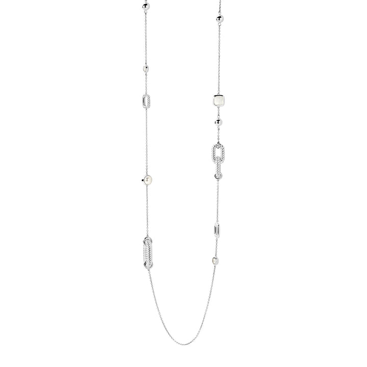 Ti Sento Synthetic Pearl and Mother of Pearl White Rope Link Necklace - Michael Jones Jeweller